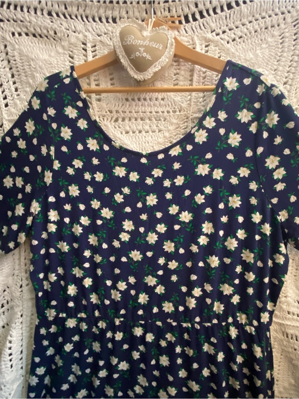 Draper James 2X Navy White Floral Midi Dress Fit & Flare 💙 - Picture 2 of 7
